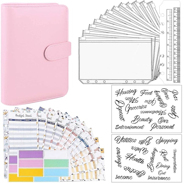 Budget Planner Kontant Binder Kuvert Pink -29pcs