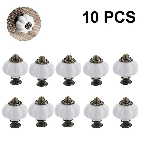 Acrylic Pumpkin Knobs, Clear Cabinet Knobs Set Of 10 Vintage Decorative Handles Pulls For Doors, Closet, Drawers, Dresser, Cupboard, Kitchen