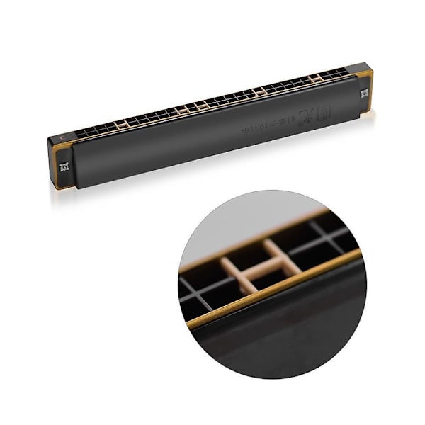 28 Hole wide range harmonica key of c tremolo mouthorgan Gold
