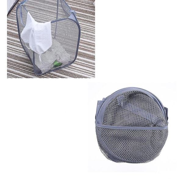 Foldable Laundry Baskets Pop Up Easy Open Mesh Laundry Clothes Hamper Basket For College Dorm Black