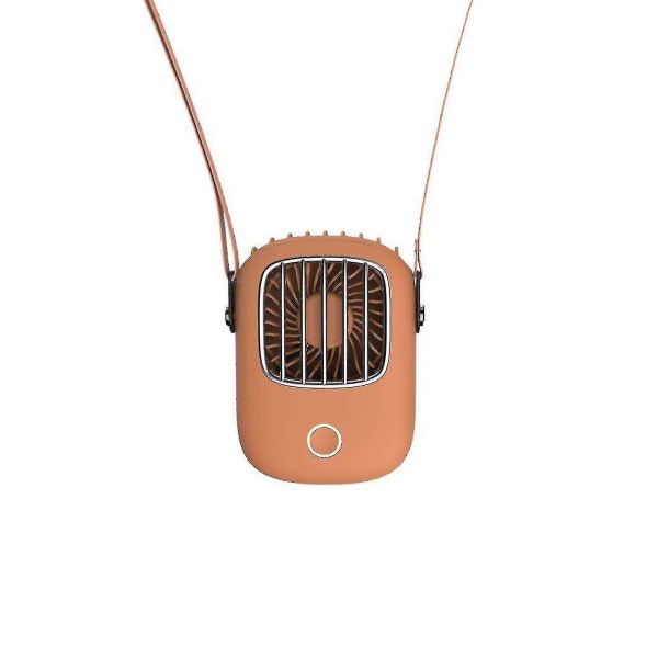 Outdoor Portable Hands-free Usb Rechargeable Hanging Neck Cooling Fan Cooler Orange