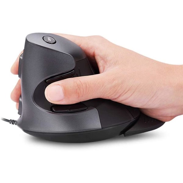 Oppgradert Kablet Ergonomisk Vertikal Mus, Stor Ergonomisk Datamus Med 6 Programmerbare Knapper, 4200dpi, Avtakbar Hvilestøtte Og For Redusert Håndleddssmerte