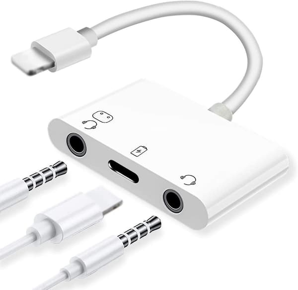 3,5 mm:n kaksoiskuulokeliitäntä iPhone/iPad-laitteille