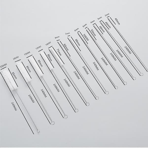 Cleaning Brushes, 12 Piece Set 24 Cm Long Brushes, Bottle Cleaning Brushes Black