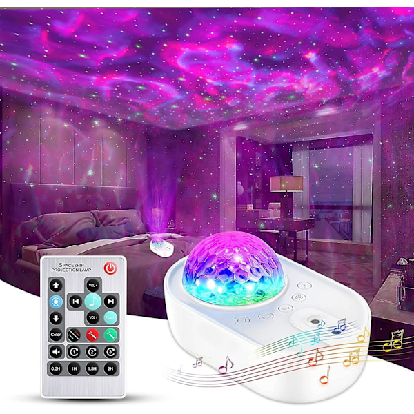 Star Projector, 3 In 1 Galaxy Night Light Projector With Remote Control, Bluetooth Music Speaker & 5 White Noises For Bedroom/party/home Decor B0 B