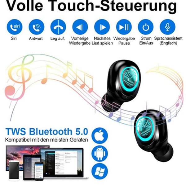Bluetooth 5.0 Sports Trådløst In-ear Headset Bluetooth Headset 120h