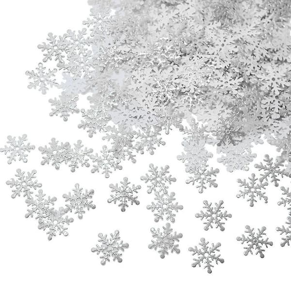 1000pcs Glitter Snowflake Ornaments Christmas Hanging Decorations Silver