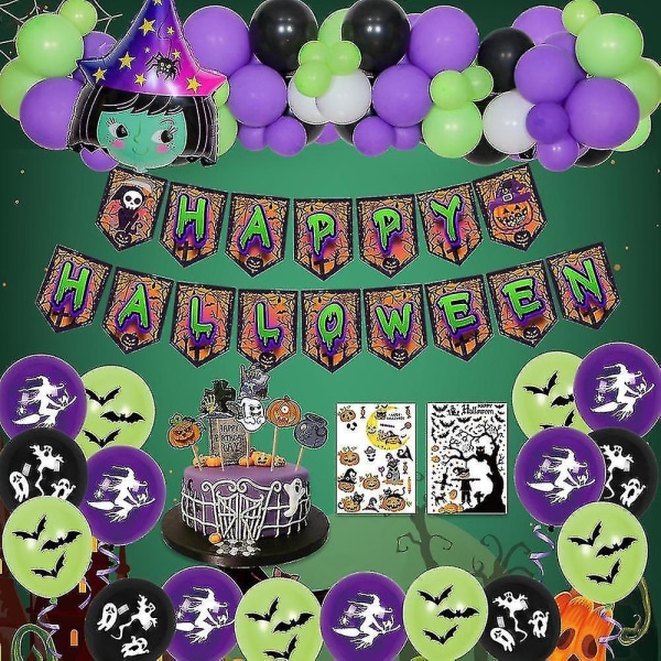 Halloween Balloon Kit, For Kids Halloween Theme Party Background Classroom Decorations