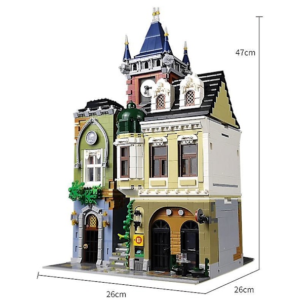 Byarkitektur Byggeklodser Hotel Indkøbscenter Marked Hus Butik Gadebillede Butik Klodser Legetøj Gaver Til Børn Voksne Uden Original Æske