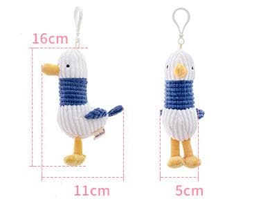 Cartoon Seagull Plush Doll Backpack Pendant 16cm Gray