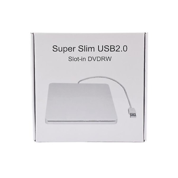 Usb2.0 Ekstern Dvd-drev Cd-disk Mobil Drev Combo Macbook Windows Silver