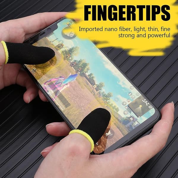 2pcs Finger Cover Breathable Game Controller Finger Sleeve For Pubg Sweat Proof Non-scratch Touch Screen Gaming Thumb Gloves black