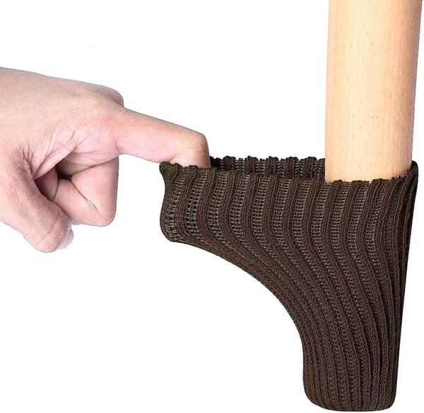 24 stk. Stolebensokker Elastiske møbelbensokker, gulvbeskyttere Brown