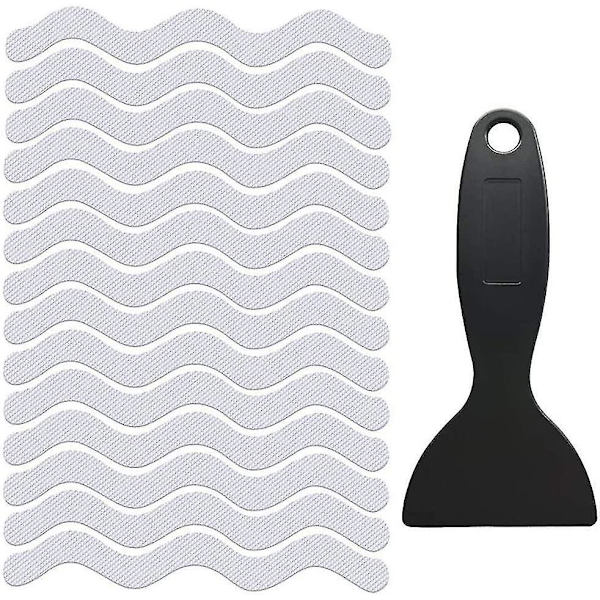 48pcs Anti-slip Stickers, Bathtub Anti-slip Sticker, Self-adhesive Strips With Scraper