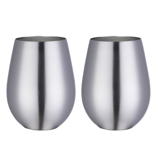 Father's Day Gift Stainless Steel Stemless Wine Glass, Outdoor Portable Wine Tumbler For The Pool, Camping, Cookouts, Travel - Set Of 2 Metal Dri Purple