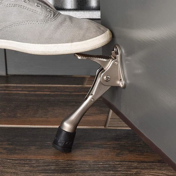 2 stk. 10 cm sparkdørstopper, satengnikkel silver