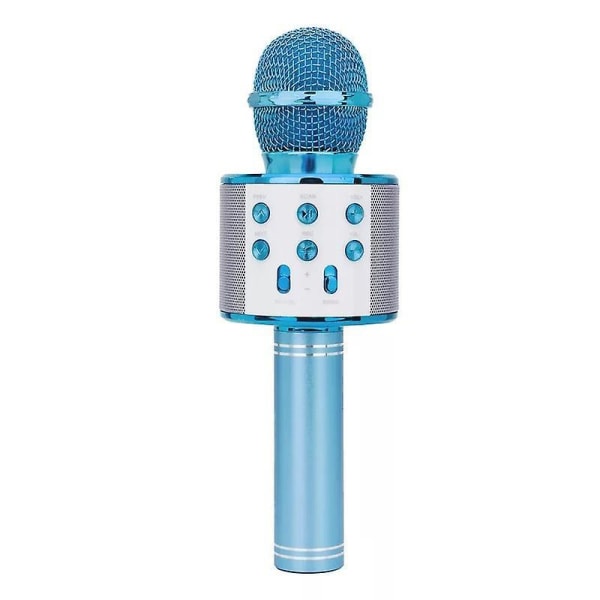 Bluetooth Microphone Speaker Handheld Microphone Karaoke Mic Music Player Singing Recorder Blue