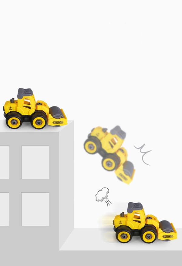 Diy Assembled Toy Car Box Engineering Vehicle Pile Driver Road Roller Bulldozer Excavator Simulation Car