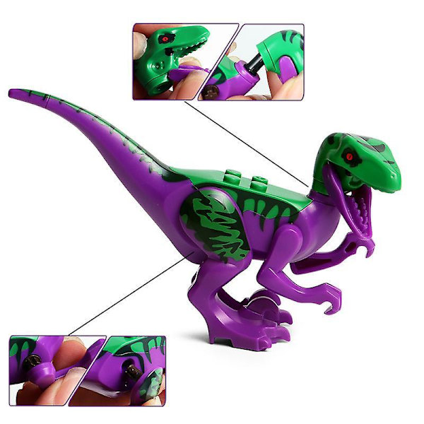 Jurassic Dinosauruksen kokoamisrakennuspalikat 8 Lasten opettavaisia ja yhdistettäviä dinosaurusleluja