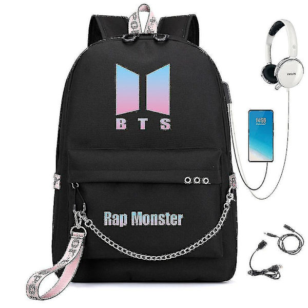 Bts Backpack Cute Usb Charging School Bagcolor-19