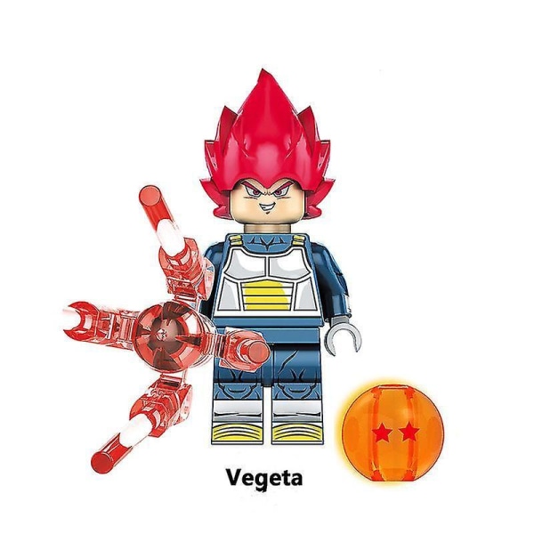 8 stk. Dragon Ball Monkey King Goku Vegeta Byggeklosser Figur Ornament Montert Barneleke