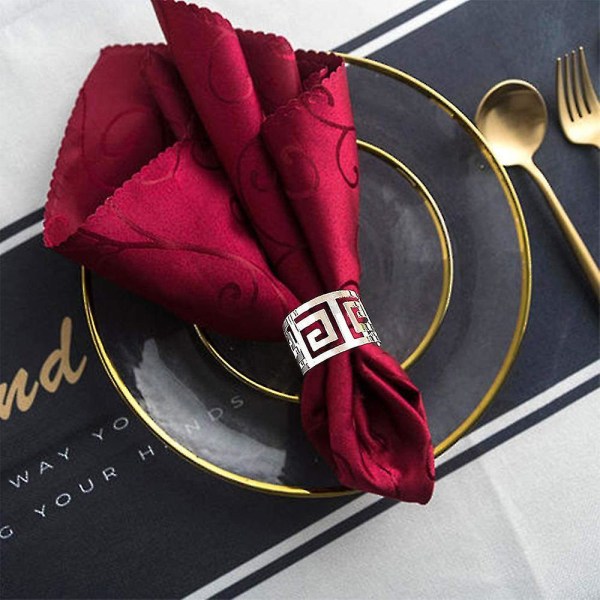 Ctmw Napkin Rings Set Of 12,attractive Glossy Napkin Ring Metal Buckles,elegant Napkin Rings Fo Silver