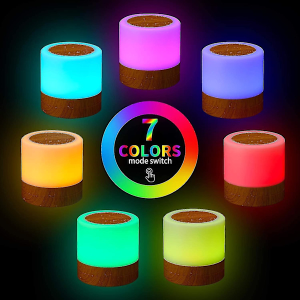 Mini Led Night Light, Colorful Bedside Lamp, Touch Night Light, Rechargeable Table Lamp With Light