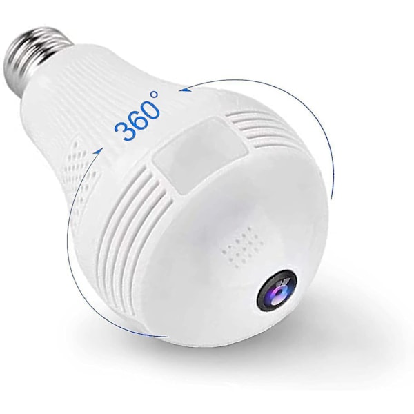Smart Bulb Security Camera, 2k 3mp 360 Degree Panoramic 2.4g