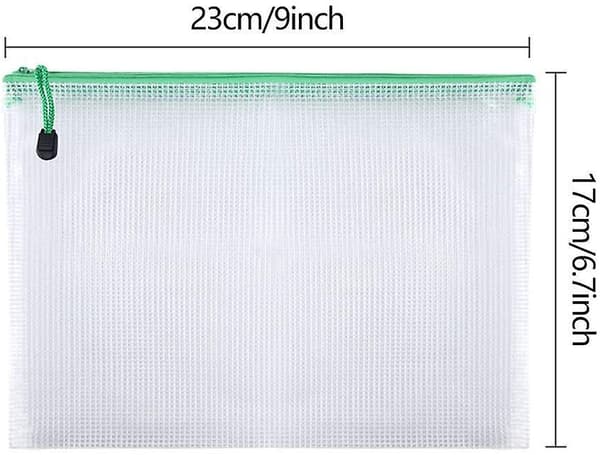 21 stk Dokumentmappe A5 Glidelås Lommebøker Plastnett Dokumentmapper