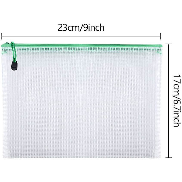 21pcs Document Bag A5 Zipper Wallet Bags Plastic Mesh Document Folders