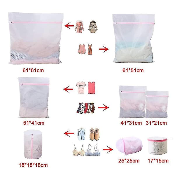 8pcs Mesh Laundry Bags For Delicates With Premium Zipper