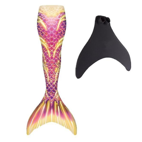 Kids Wear-resistant Mermaid Tail For Swimming, Monofin Included pink XL