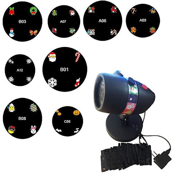 Juleprojeksjonslys Stjernedusj Slideshow Halloween Laserlys EU Plug