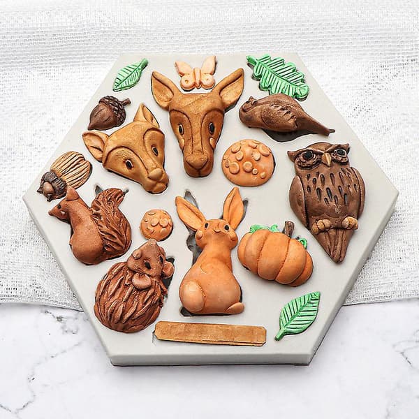 Skogsdyr Fondantformer Zoo Dyreformer Silikon Bakeformer B2