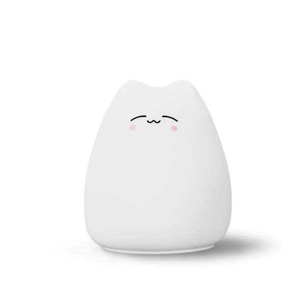 Søt Dyre Liten Katt Berøringssensor Kontroll LED Nattlamper for Barn 3AAA Batterier