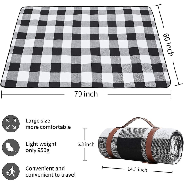 Picnic Blanket Waterproof, Beach Blanket Portable With Carry Strap Outdoor Camping Party, Kids Playground Picnic Mat And Large Foldable Sand Proof For