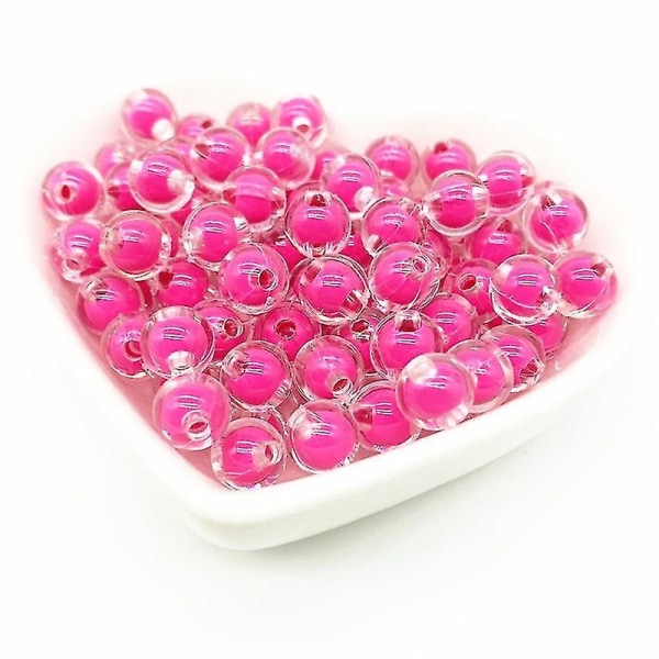 8mm Acrylic Round Beads Loose Spacer Beads For Jewelry Making Rose