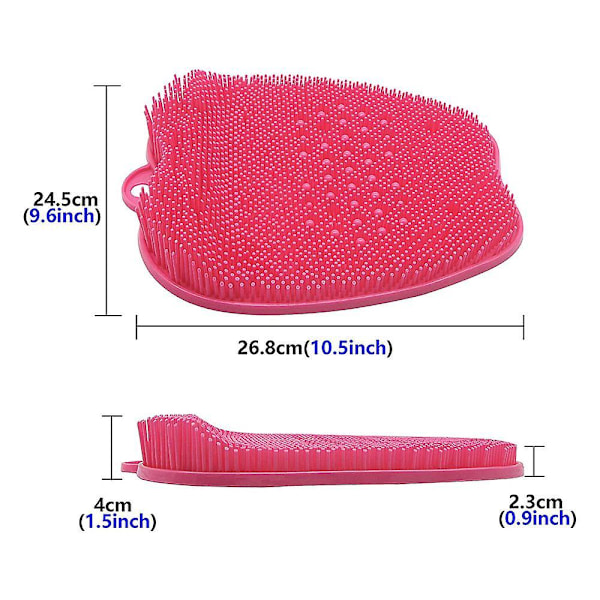 Larger Shower Foot Scrubber Mat With Non-slip Suction Cups- Cleans, Smooths, Exfoliates And Massages Your Feet Without Bending, Foot Circulation And S Pink
