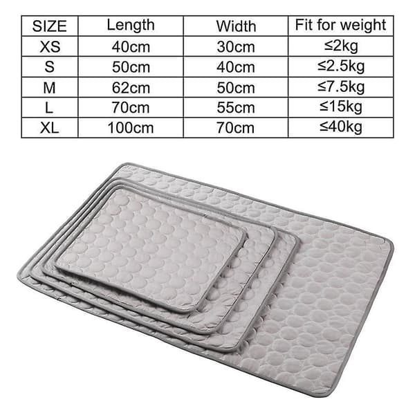 Dog Cooling Mat Sleeping Cooling Pad Washable Ice Silk Cool Blanket For Kennel Sofa Bed Grey S