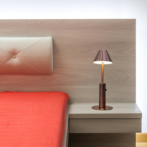 Led Rechargeable Bar Table Lamp Decorative Atmosphere Lamp Three-tone Light Touch Switch Table Lamp Chrome