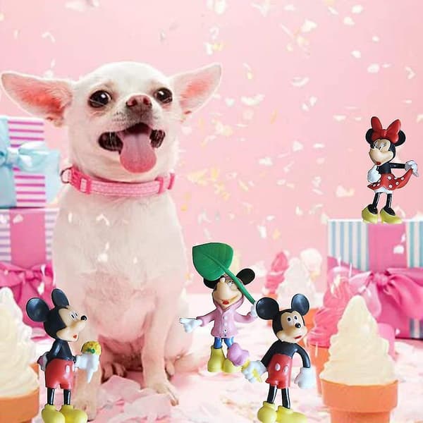 Mickey Mouse Kagepynt Sæt - 6 stk. Disney Action Figurer Små Mini S