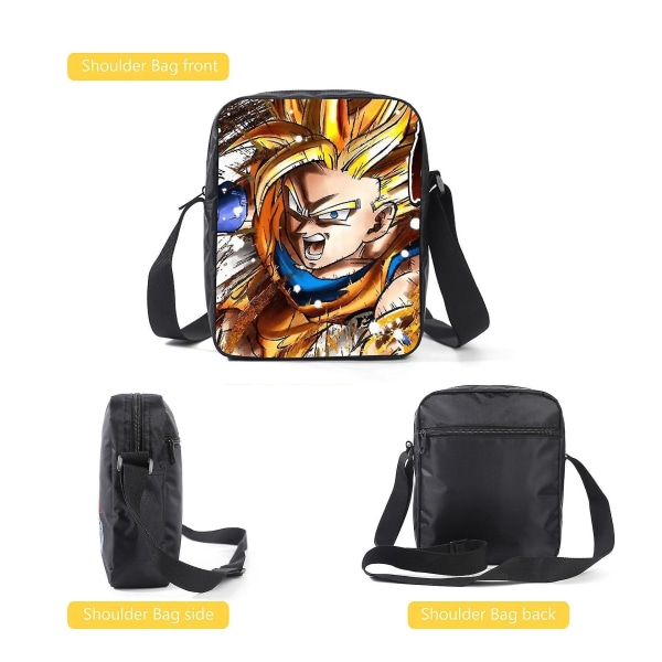 Dragon Ball -aiheinen alakoulun reppu 3-osainen setti, tietokonelaukku, olkalaukku, penaali