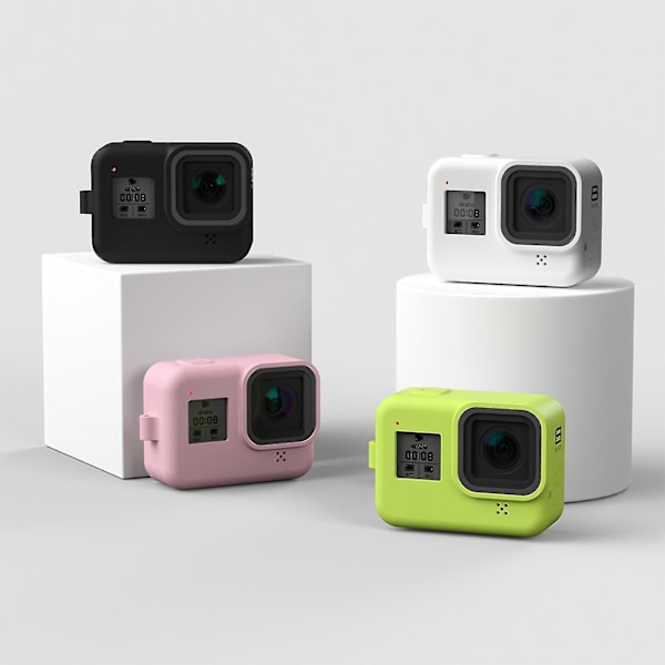 Silikon Full Deksel Beskyttelsessett for Actionkamera for Gopro Hero 8 Black White