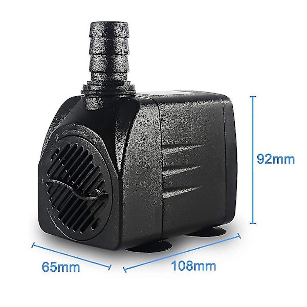 Submersible Pump, Ultra Quiet Water Pump With Fountain Pump With 5ft Power Cord, 3 Nozzles For Fish Tank, Aquarium, Statuary, Hydroponics