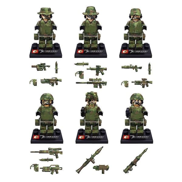 Falcon Commando Minifigure Assembling Doll Toy Military Building Blocks 6pcs