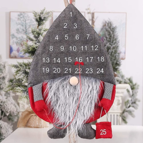 Advent Calendar, Christmas Countdown Calendar, Christmas Ornaments Christmas Door Wall Decor Gray
