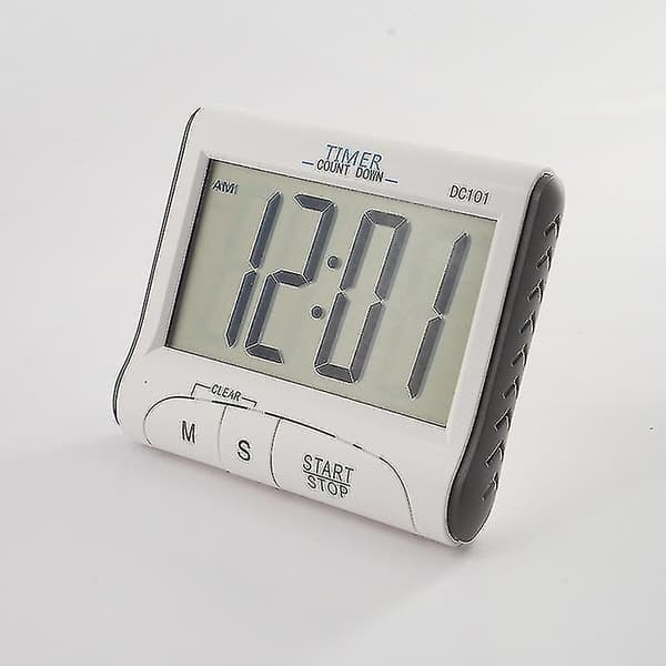 Sxbd 3" Large Display Kitchen Timer - Digital Timer Magnetic Back Loud Alarm On A Rope- White Cooking Timers F