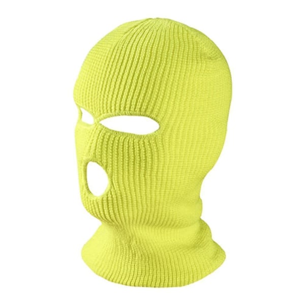 Full Face Ski Mask Winter Cap Balaclava Hood Beanie Warm Tactical Hat 3 Hole Fluorescent Green