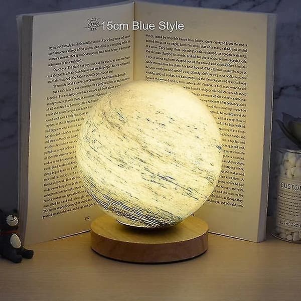 LED Stjerne Måne Fjernkontroll Bordlampe (Blå)