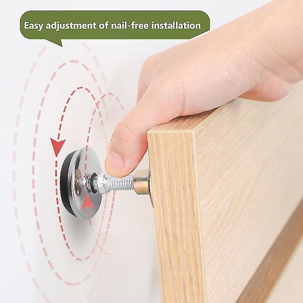 4pcs Bed Frame Anti- Shake Tools Adjustable Threaded Bedside Fixer Headboards Prevent Loosening Tools Set Bed Support Anti- Shake Fixer For Room Wall